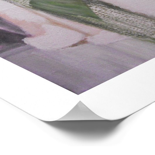 Elegante Lady auf einem Balkon, Poster (Ecke)