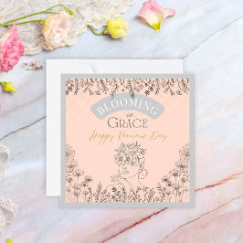 Elegante Lady Blooming in Grace Hair von Rose Rosa Mitteilungskarte