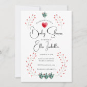 Elegante Lady Bug Floral Baby Shower Einladung (Vorderseite)