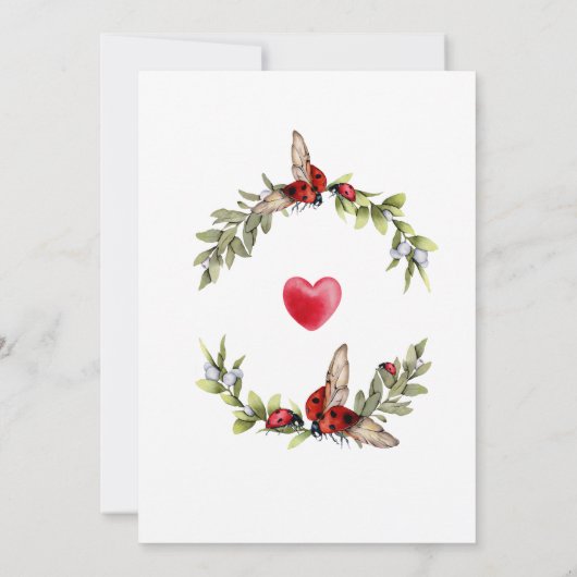 Elegante Lady Bug Floral Baby Shower Einladung (Rückseite)