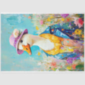 Elegante Lady Goose Whimsical Spring Decoupage Seidenpapier (Vorderseite)