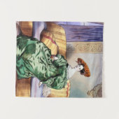 Elegante Lady in Green Gown - Viktorianische Kunst Wandteppich (Vorderseite (Horizontal))