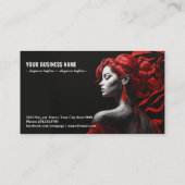 Elegante Lady in Red Visitenkarte (Rückseite)