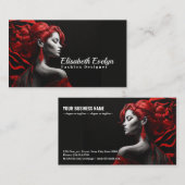 Elegante Lady in Red Visitenkarte (Vorne/Hinten)