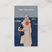 Elegante Lady in White von Ocean Black Scotty Dog Visitenkarte (Rückseite)