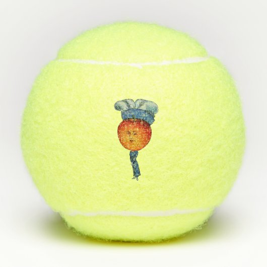 Elegante Lady mit Extravagantem Hut aus Apfelkopf Tennisbälle (Vorderseite)