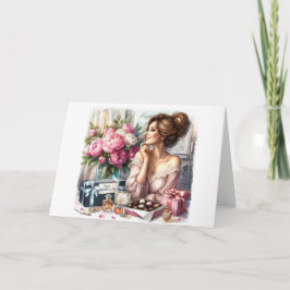 Elegante Lady Mother's Day Folded Holiday Card Feiertagskarte