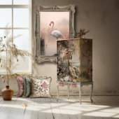 Elegante Lady Sitting, Dreamy Floral Portrait Kuns Seidenpapier