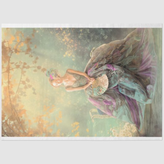 Elegante Lady Sitting, Misty Archway Porträt Seidenpapier (Vorderseite)