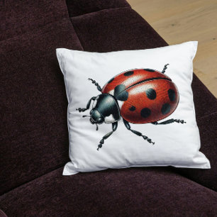 Elegante Ladybug Ladybird Natur Inspirierte Kunst Kissen