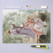 Elegante Ladys Angeln auf Anker in Natur Entdeckun Seidenpapier (Handwerk)