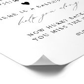 Elegante Ladys Bathroom Basket Wedding Sign Poster (Ecke)