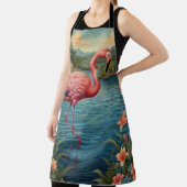 Elegante Lagune mit rosa Flamingo tropisches Parad Schürze (InSitu)