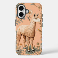 Elegante Lama und Daisy Blume auf Peach