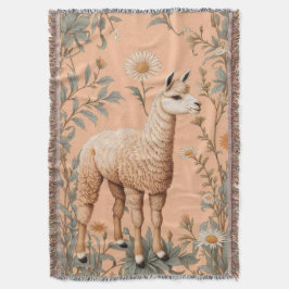 Elegante Lama und Daisy Blume auf Peach Decke