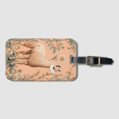 Elegante Lama und Daisy Blume auf Peach Gepäckanhänger (Vorderseite (Horizontal))
