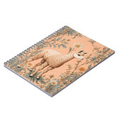 Elegante Lama und Daisy Blume auf Peach Notizblock (Linke Seite)