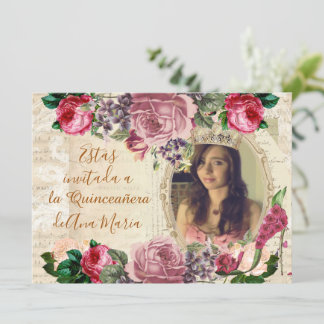 Elegante lamentable de la Quinceanera Einladung