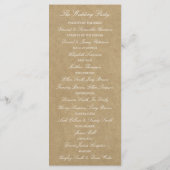 Elegante Landhochzeit Kraft-Hochzeitsprogrammvorla Programm (Rückseite)