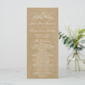 Elegante Landhochzeit Kraft-Hochzeitsprogrammvorla Programm (Stehend Vorderseite)