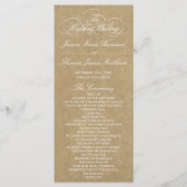 Elegante Landhochzeit Kraft-Hochzeitsprogrammvorla Programm (Vorderseite)