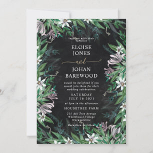 Elegante ländliche Floralrand-Einladung Einladung