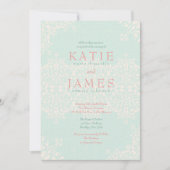 Elegante Landminze und Pfirsichhochzeit Einladung (Vorderseite)