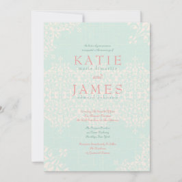 Elegante Landminze und Pfirsichhochzeit Einladung