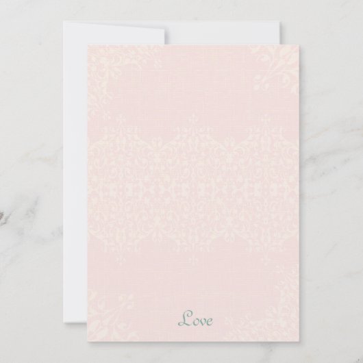 Elegante Landminze und Pfirsichhochzeit Einladung (Rückseite)