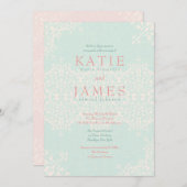 Elegante Landminze und Pfirsichhochzeit Einladung (Vorne/Hinten)