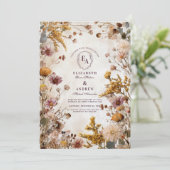 Elegante Landschaft Blumenhochzeit Einladung (Stehend Vorderseite)