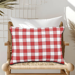 Elegante Landschaft Picnic White Red Checkered Dekokissen