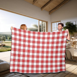 Elegante Landschaft Picnic White Red Checkered Fleecedecke
