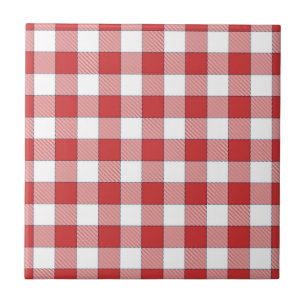 Elegante Landschaft Picnic White Red Checkered Fliese