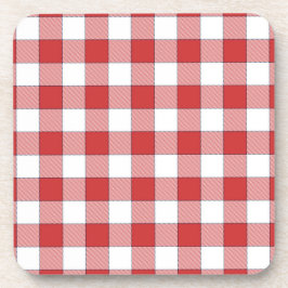 Elegante Landschaft Picnic White Red Checkered Getränkeuntersetzer
