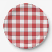 Elegante Landschaft Picnic White Red Checkered Pappteller (Vorderseite)