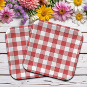 Elegante Landschaft Picnic White Red Checkered Pappteller