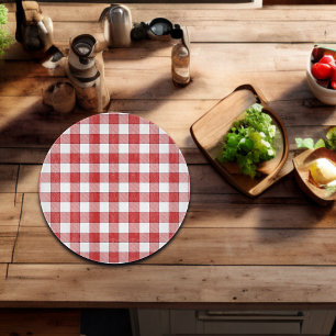 Elegante Landschaft Picnic White Red Checkered Schneidebrett