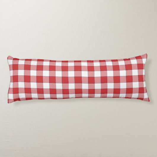 Elegante Landschaft Picnic White Red Checkered Seitenschläferkissen (Rückseite)