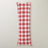 Elegante Landschaft Picnic White Red Checkered Seitenschläferkissen (Vorderseite Vertikal)
