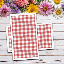 Elegante Landschaft Picnic White Red Checkered Serviette