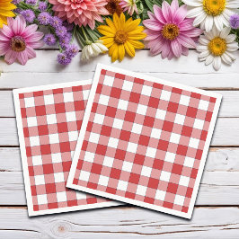 Elegante Landschaft Picnic White Red Checkered Serviette
