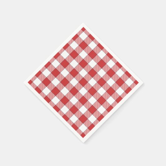 Elegante Landschaft Picnic White Red Checkered Serviette (Ecke)