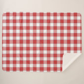 Elegante Landschaft Picnic White Red Checkered Sherpadecke (Vorderseite (Horizontal))
