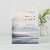 Elegante Landschaftliche Abstrakte Landschaft Wint Einladung (Stehend Vorderseite)