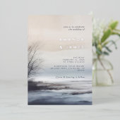 Elegante Landschaftliche Abstrakte Landschaft Wint Folieneinladung (Stehend vorne)