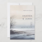 Elegante Landschaftliche Abstrakte Landschaft Wint Save The Date (Vorderseite)