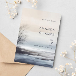 Elegante Landschaftliche Abstrakte Landschaft Wint Save The Date