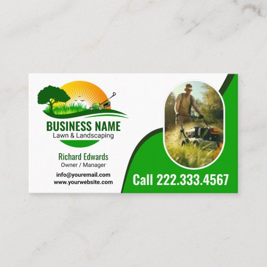 Elegante Landschaftsgärtnerei Visitenkarte (Vorderseite)