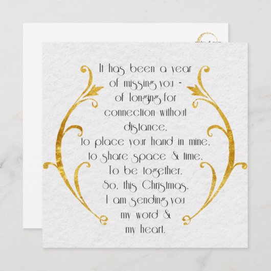 Elegante lange Karte mit Gold im Detail (Vorne/Hinten)